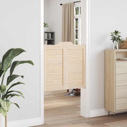 Portes battantes 2 pcs Naturel Bois de pin massif 641242641242