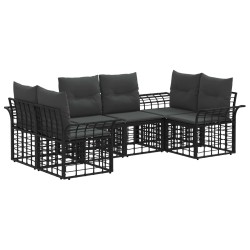 Ensemble de canapés d'extérieur 6 pcs Noir et Gris foncé 641248641248