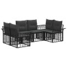 Ensemble de canapés d'extérieur 6 pcs Noir et Gris foncé 641248641248