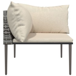 Canapé d'angle de jardin avec coussins gris résine tressée 641250641250