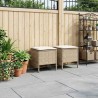 Pouf de Jardin 2 Pièce Beige et crème 38 x 38 x 45 cm Rotin PE 641252641252