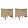 Pouf de Jardin 2 Pièce Beige et crème 38 x 38 x 45 cm Rotin PE 641252641252