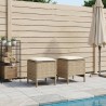 Pouf de Jardin 2 Pièce Beige et crème 38 x 38 x 45 cm Rotin PE 641252641252