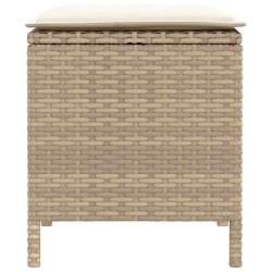 Pouf de Jardin 2 Pièce Beige et crème 38 x 38 x 45 cm Rotin PE 641252641252