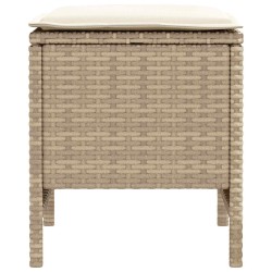 Pouf de Jardin 2 Pièce Beige et crème 38 x 38 x 45 cm Rotin PE 641252641252