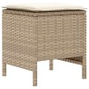 Pouf de Jardin 2 Pièce Beige et crème 38 x 38 x 45 cm Rotin PE 641252641252