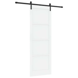 Porte coulissante Blanc et noir 83 x 232 cm Bois de pin massif 641253641253