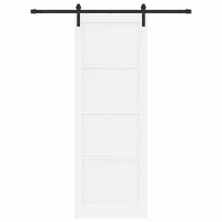 Porte coulissante Blanc et noir 83 x 232 cm Bois de pin massif 641253641253