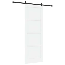 Porte coulissante Blanc et noir 83 x 232 cm Bois de pin massif 641253641253