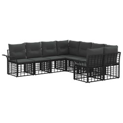 Ensemble de canapés d'extérieur 8 pcs Noir et Gris foncé 641256641256