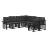 Ensemble de canapés d'extérieur 8 pcs Noir et Gris foncé 641256641256