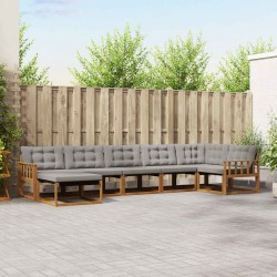 Ensemble de canapés d'extérieur 7 pcs Gris Naturel et Clair 641257641257