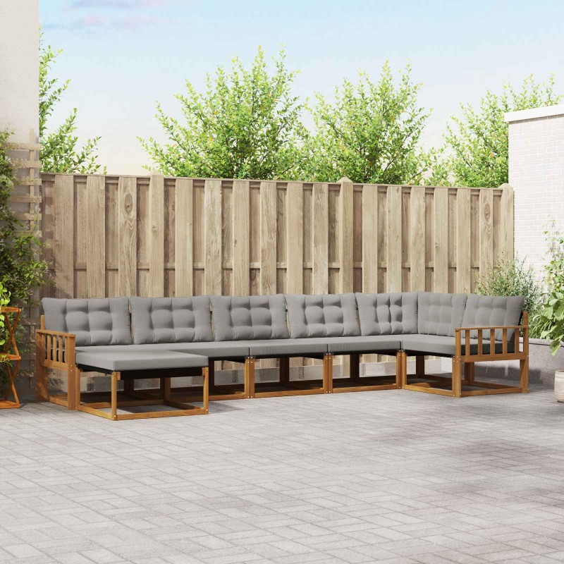 Ensemble de canapés d'extérieur 7 pcs Gris Naturel et Clair 641257641257