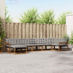 Ensemble de canapés d'extérieur 7 pcs Gris Naturel et Clair 641259641259