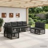 Ensemble de canapés d'extérieur 8 pcs Noir et Gris foncé 641263641263