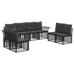 Ensemble de canapés d'extérieur 8 pcs Noir et Gris foncé 641263641263