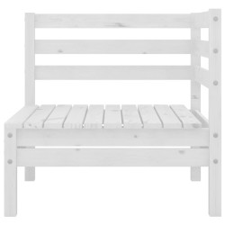 Salon de jardin 9 pcs Blanc Bois de pin massif 641264641264