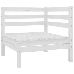 Salon de jardin 9 pcs Blanc Bois de pin massif 641264641264
