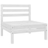 Salon de jardin 9 pcs Blanc Bois de pin massif 641264641264
