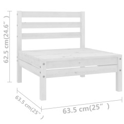 Salon de jardin 9 pcs Blanc Bois de pin massif 641265641265
