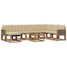 Ensemble de canapés d'extérieur 9 pcs Naturel et Beige 641266641266