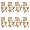 Chaises pliables de jardin lot de 8 avec coussins Bois d'acacia 641269641269