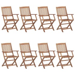 Chaises pliables de jardin lot de 8 avec coussins Bois d'acacia 641269641269