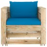 Salon de jardin 2 pcs avec coussins Bois imprégné de vert 641270641270