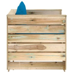 Salon de jardin 2 pcs avec coussins Bois imprégné de vert 641270641270
