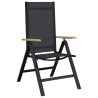 Chaises de jardin inclinables 2 pcs Noir 58 x 73 x 111,5 cm 641272641272