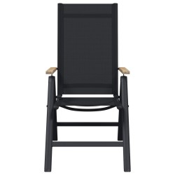 Chaises de jardin inclinables 2 pcs Noir 58 x 73 x 111,5 cm 641272641272