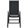 Chaises de jardin inclinables 2 pcs Noir 58 x 73 x 111,5 cm 641272641272