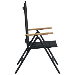 Chaises de jardin inclinables 2 pcs Noir 58 x 73 x 111,5 cm 641272641272