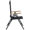 Chaises de jardin inclinables 2 pcs Noir 58 x 73 x 111,5 cm 641272641272