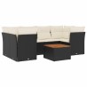 Salon de jardin 7 pcs avec coussins noir résine tressée 641273641273
