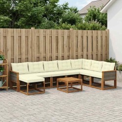 Ensemble de canapés d'extérieur 9 pcs Naturel et Crème 641275641275