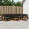 Ensemble de canapés d'extérieur 9 pcs Naturel et noir 641276641276
