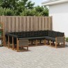 Ensemble de canapés d'extérieur 9 pcs Naturel et noir 641277641277