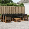 Ensemble de canapés d'extérieur 8 pcs Naturel et noir 641280641280