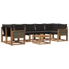 Ensemble de canapés d'extérieur 8 pcs Naturel et noir 641280641280