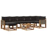 Ensemble de canapés d'extérieur 8 pcs Naturel et noir 641281641281