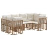 Ensemble de canapés d'extérieur 6 pcs Naturel Polyester 641283641283
