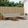 Ensemble de canapés d'extérieur 6 pcs Naturel et gris clair 641289641289