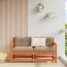 Canapé d'angle de jardin Pin massif Brun Ciré 641295641295