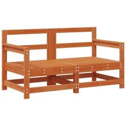 Canapé d'angle de jardin Pin massif Brun Ciré 641295641295