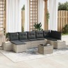 Ensemble de canapé de jardin 8 pcs Gris clair polyrotin 641298641298