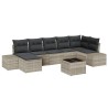 Ensemble de canapé de jardin 8 pcs Gris clair polyrotin 641298641298