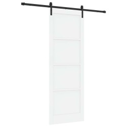 Porte coulissante Blanc et noir 83 x 232 cm Bois de pin massif 641299641299
