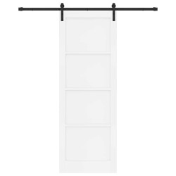 Porte coulissante Blanc et noir 83 x 232 cm Bois de pin massif 641299641299