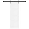 Porte coulissante Blanc et noir 83 x 232 cm Bois de pin massif 641299641299